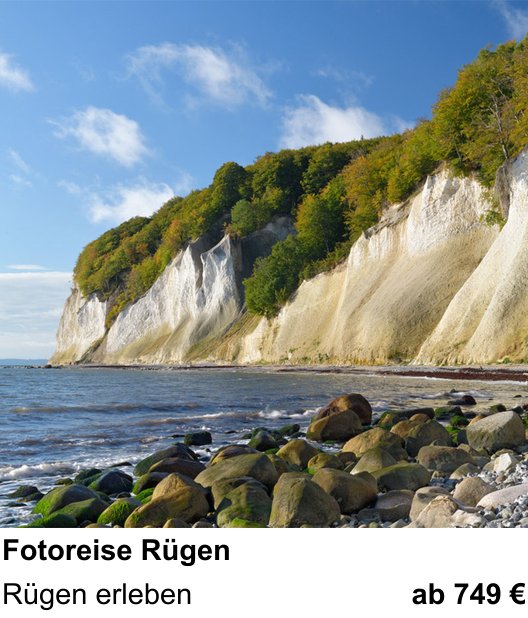 Kompakter Foto-Workshop rund um Fotoreise Rügen: Rügen erleben