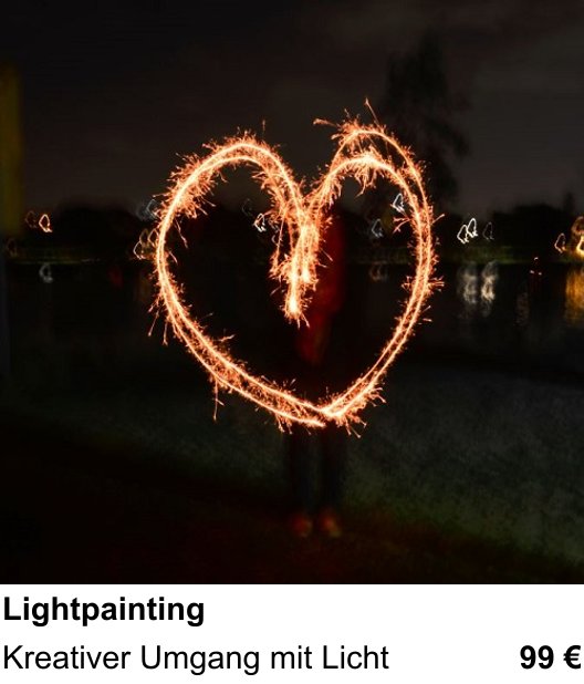Kreativer Fotoworkshop Lightpainting in Kiel