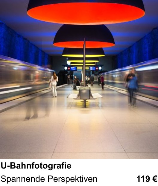 Kreativer Fotoworkshop U-Bahnfotografie in Kiel