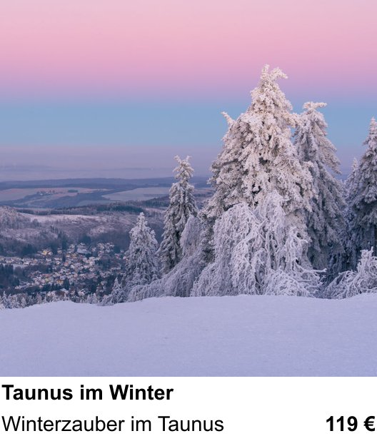 Kompakter Foto-Workshop rund um Taunus im Winter: Winterzauber im Taunus