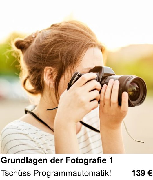Kreativer Fotoworkshop Raus aus der Programmautomatik in Kiel
